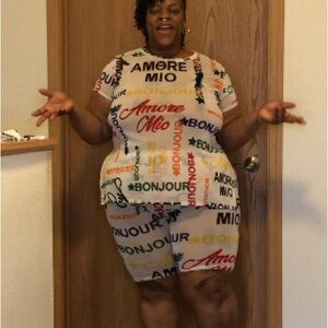 Multicolor Graphic Print Dress